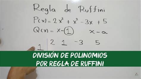 Regla De Ruffini Divisi N De Polinomios Youtube