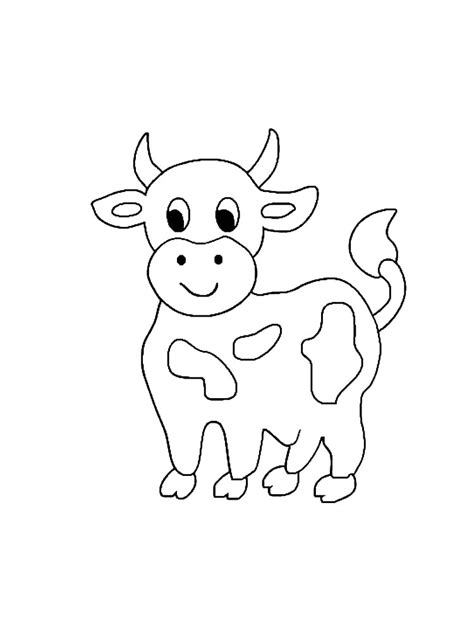 Simple Cow Coloring Page