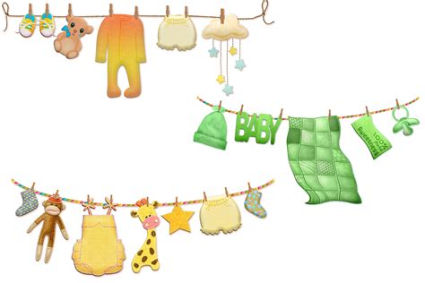 Baby Clothesline Unisex Boy Or Girl Clipart By Me And Ameliè