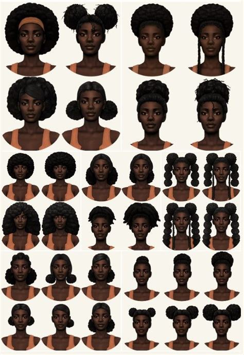 Sims 4 Cc Custom Content For Hair In Create A Sim Afro Hair For The