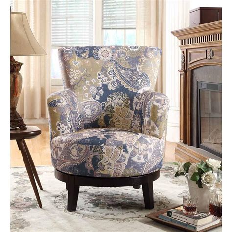 Patterned Swivel Accent Chair Dia Heard