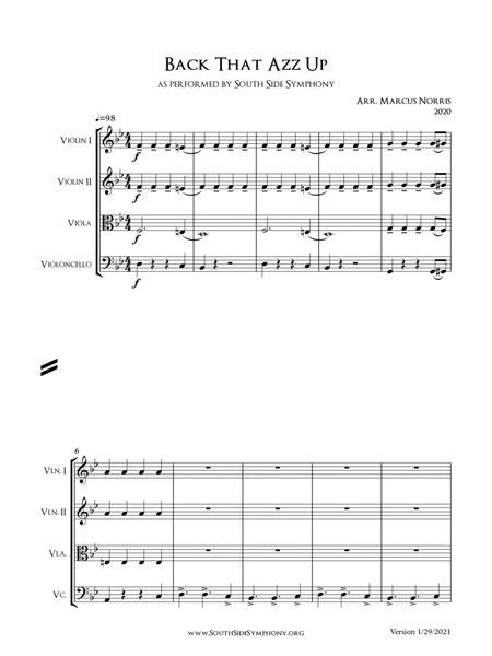 Juvenile Back That Azz Up For String Quartet By Digital Sheet Music For Score Set Of Parts