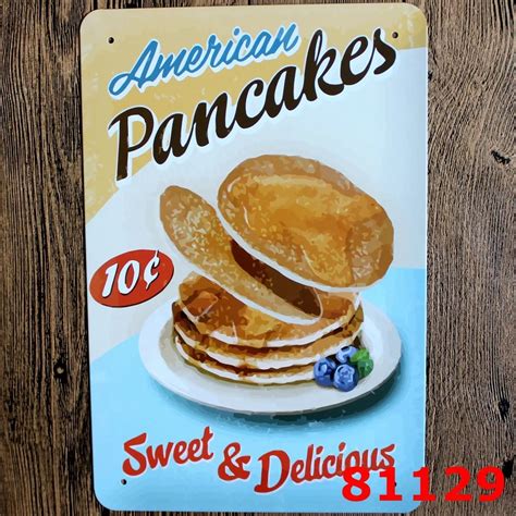 Vintage Sweet Pancakes Ad Tin Signs Wall Sticker Metal Painting Retro