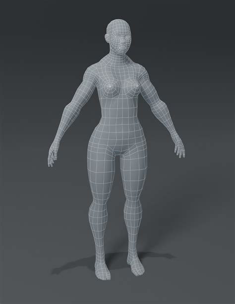 Artstation Superhero Female Body Base Mesh 3d Model Game Assets