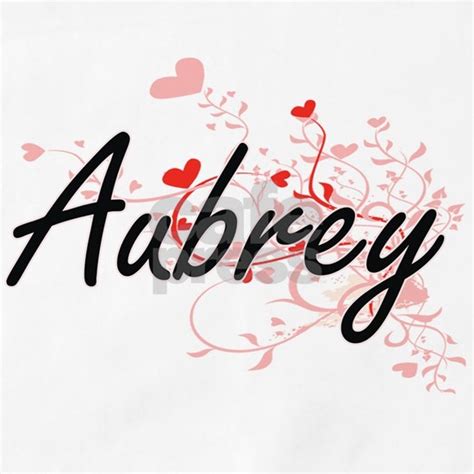 Aubrey Artistic Name Design With Hearts Apron By Tshirts Plus Cafepress