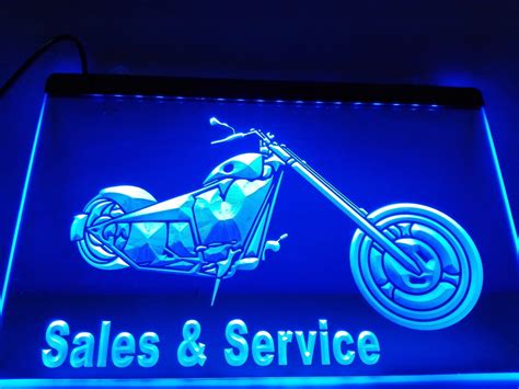 Motorcycle Store Led Sign Bikers Garage Lighted Window Display Light