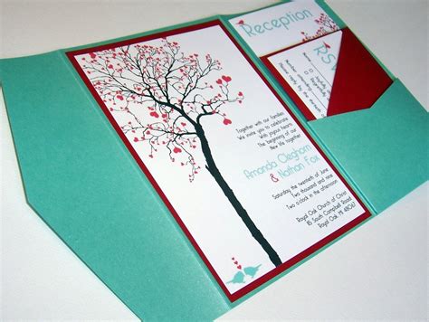 Wedding Invitation Diy Pocketfold Heart Tree Printable