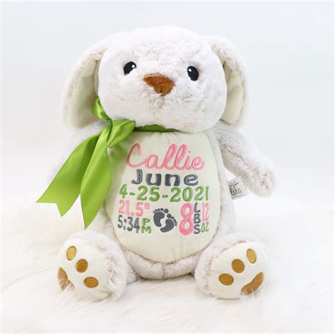 Personalized Stuffed Animal Personalized Bunny Birth Stat Etsy