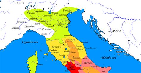 Map Of The Roman Conquest Of Italy Illustration World History