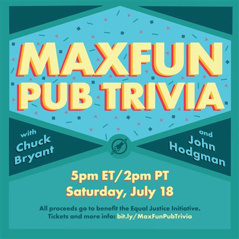 Maxfun Pub Trivia With Chuck Bryant And John Hodgman Maximum Fun