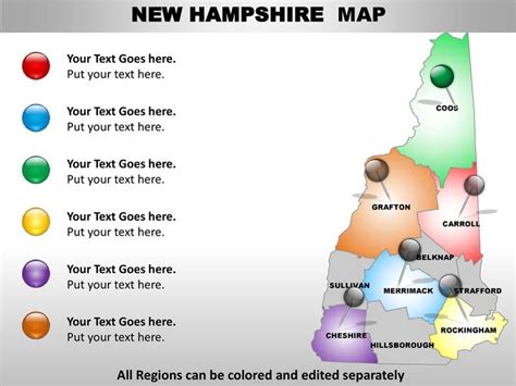 Usa New Hampshire State Powerpoint County Editable Ppt Maps And Templ
