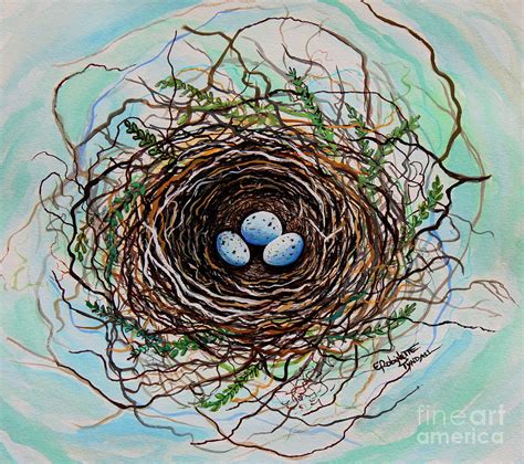 The Botanical Bird Nest Painting By Elizabeth Robinette Tyndall Pixels