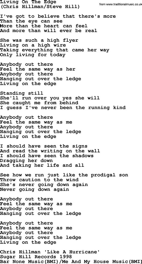 Living On The Edge By The Byrds Lyrics With Pdf