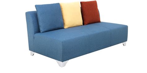Buy Naples Three Seater Sofa Without Arms In Blue Colour By Furnitech