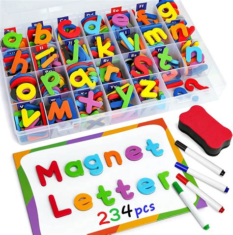 Coogam Magnetic Letters Set For 3 Years Old Kids 234 Pcs Alphabet With