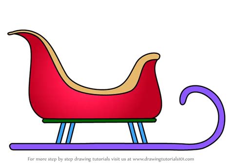 How To Draw Santas Sleigh Easy Step By Step Howto Techno