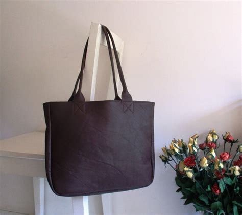 Brown Genuine Leather Tote Shoulder Bag