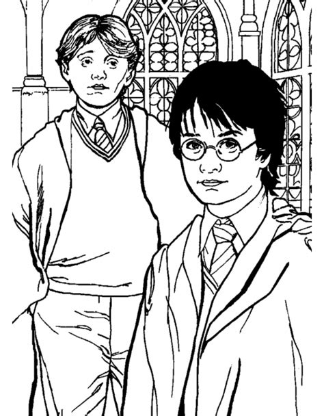 Puoi stampare, scaricare il disegno o guardare gli altri disegni simili a questo. Harry e Ron Weasley Harry Potter da colorare - disegni da ...