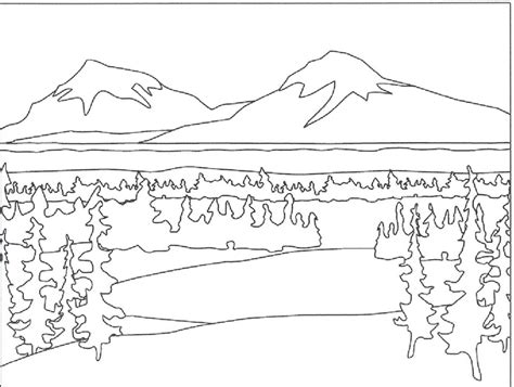 Mountain Coloring Page - Coloring Home