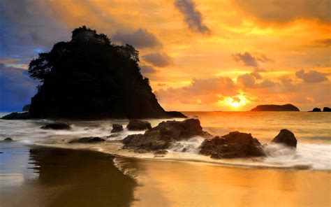 Coastal Beach Sunset Hd Desktop Wallpapers 4k Hd