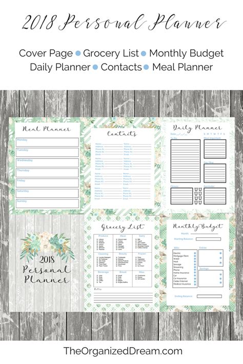 Keep track of your days with your own personalized calendar. Free 2018 Planners and 12 Month Calendar - The Organized Dream
