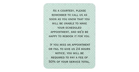 Cancellation Policy Poster For Salon Or Spa Door Sign Zazzle
