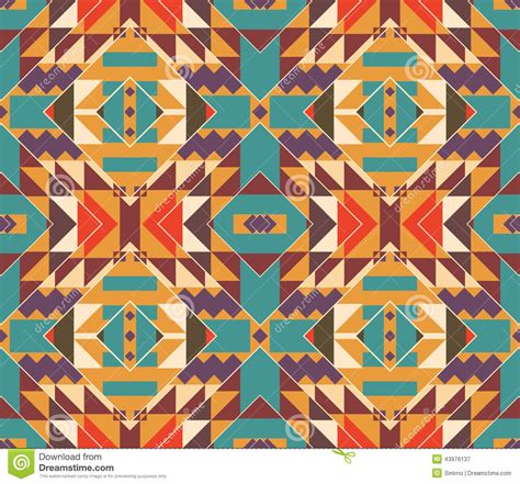 Seamless Colorful Navajo Pattern Stock Vector Illustration Of