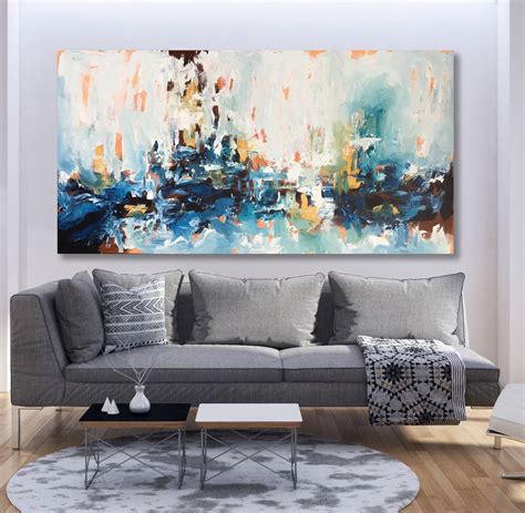 Large Original Acrylic Painting Canvas Art Abstract By Abstract House