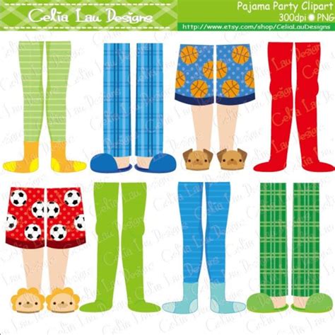 Pajama Party Clipart Boys Pajama Feet Clipart Cg165 Etsy