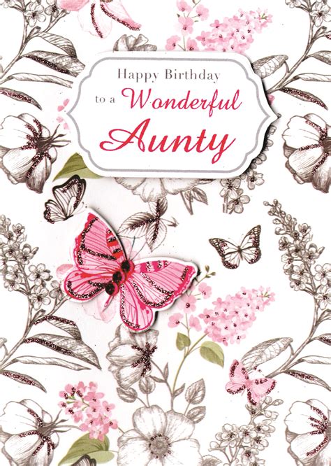 To A Wonderful Aunty Birthday Greeting Card Second Nature Just To Say
