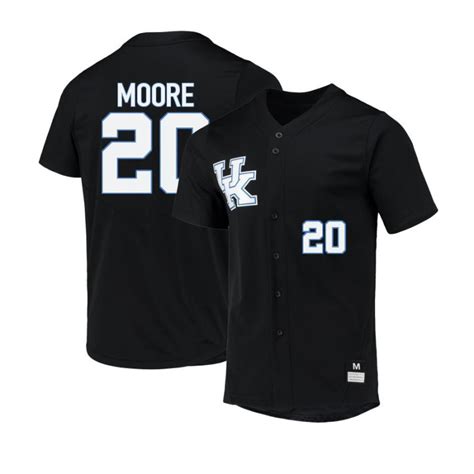 20 Mason Moore Mens Kentucky Wildcats Black Baseball Jersey