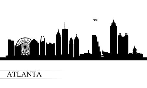 Atlanta City Skyline Silhouette Background 0명에 대한 스톡 벡터 아트 및 기타 이미지