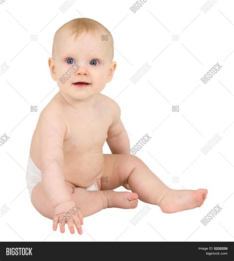 Baby Sitting On White Background Image And Photo Bigstock
