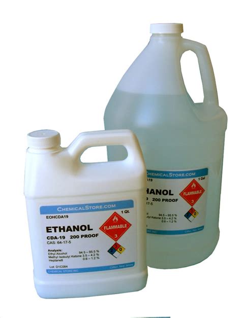 Ethanol Ethyl Alcohol 200 Proof Denatured Cda 19 1 Gallon Z