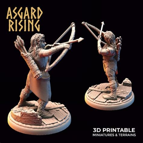 Female Viking Archer Miniature For Tabletop Rpgs Asgard Etsy