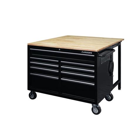 Husky 52 W X 20 D Heavy Duty 10 Drawer Mobile Workbench Tool Chest With