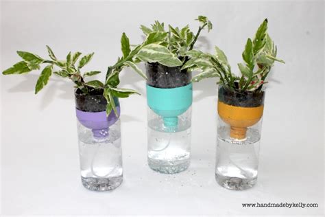 Recycled Self Watering Water Bottle Garden Craft Handmade By Kelly