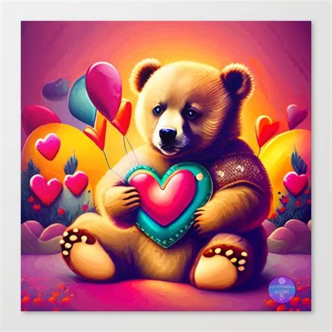 Shop Valentine Bear Canvas Print By Morriganaustin On Society In