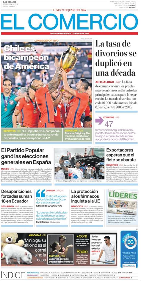 periódico el comercio ecuador periódicos de ecuador edición de lunes 27 de junio de 2016