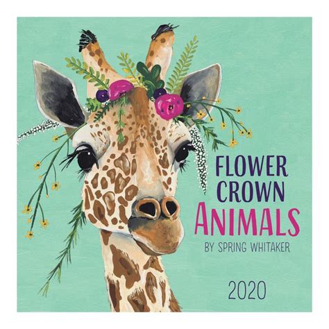 Flower Crown Animals 2020 Wall Calendar By World Market Giraffe