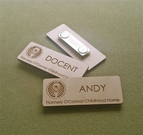 Custom Engraved Wood Name Badges | Custom engraved gifts, Name badges ...