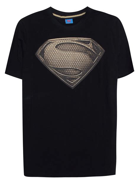 Dc Comics Black Mens Pure Cotton Superman T Shirt Plus Size