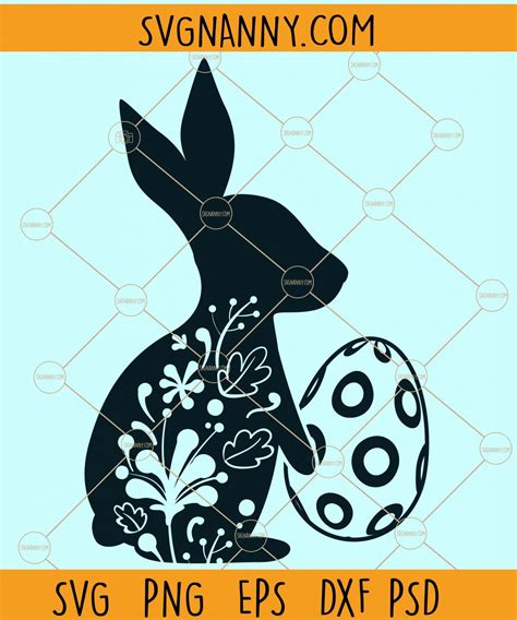 Easter bunny svg, Easter bunny with egg svg, easter egg svg, easter