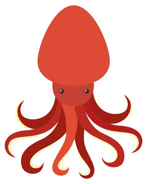 Red Octopus On White Background 298411 Vector Art At Vecteezy