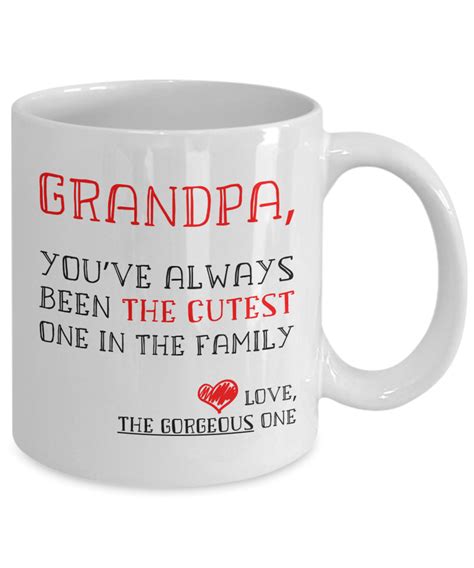Grandpa Mug Funny Coffee Cup Grandfather Cutie Mugs Granddad Cups For
