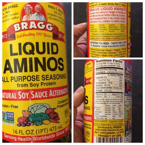 Braggs Liquid Aminos Nutrition Label Bragg Liquid All Purpose Aminos