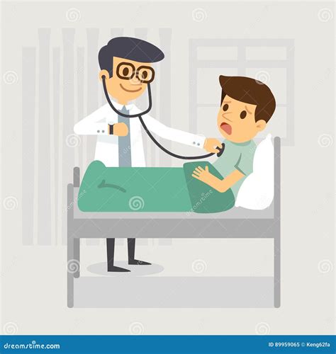 Doctor Checking Up A Male Patient Stock Vector Illustration Of