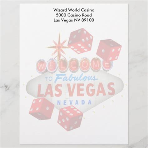 Welcome To Fabulous Las Vegas Dice Letterhead