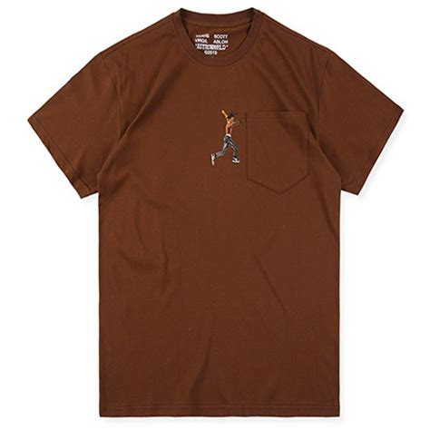 Travis Scott Astroworld T Shirt Fabric Dark Brown Short Sleeve T