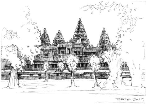 Sketch Angkor Wat Drawing Free For Commercial Use High Quality Images
